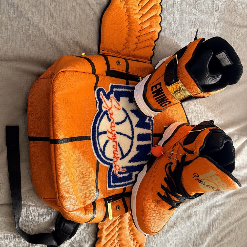 Rare!! Patrick Ewing 33 Hi Top Sneakers with Sprayground Wing backpack combo.